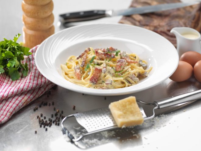 Testenine+karbonara+z+bu%C4%8Dkami+%28Foto%3A+Profimedia%29