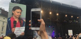 Greta Thunberg in Arnold Schwarzenegger na Dunaju